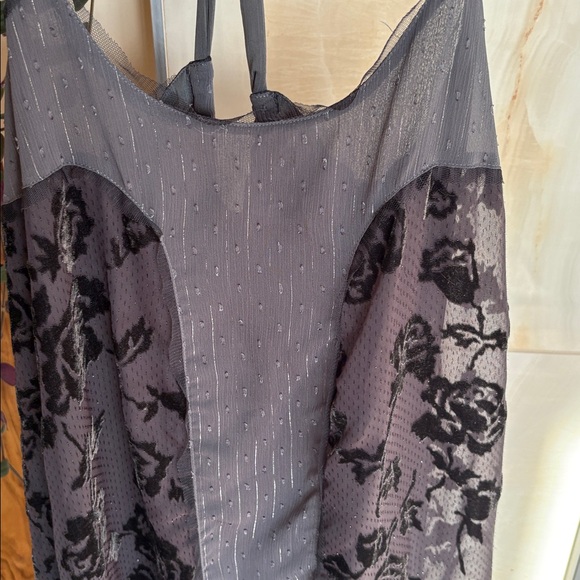 Free People Pintuck Rose Lace Velvet Dress - Picture 5 of 6